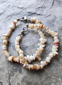 Pulseira de lascas de concha/Praia/Boho
