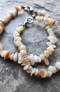 Pulseira de lascas de concha/Praia/Boho