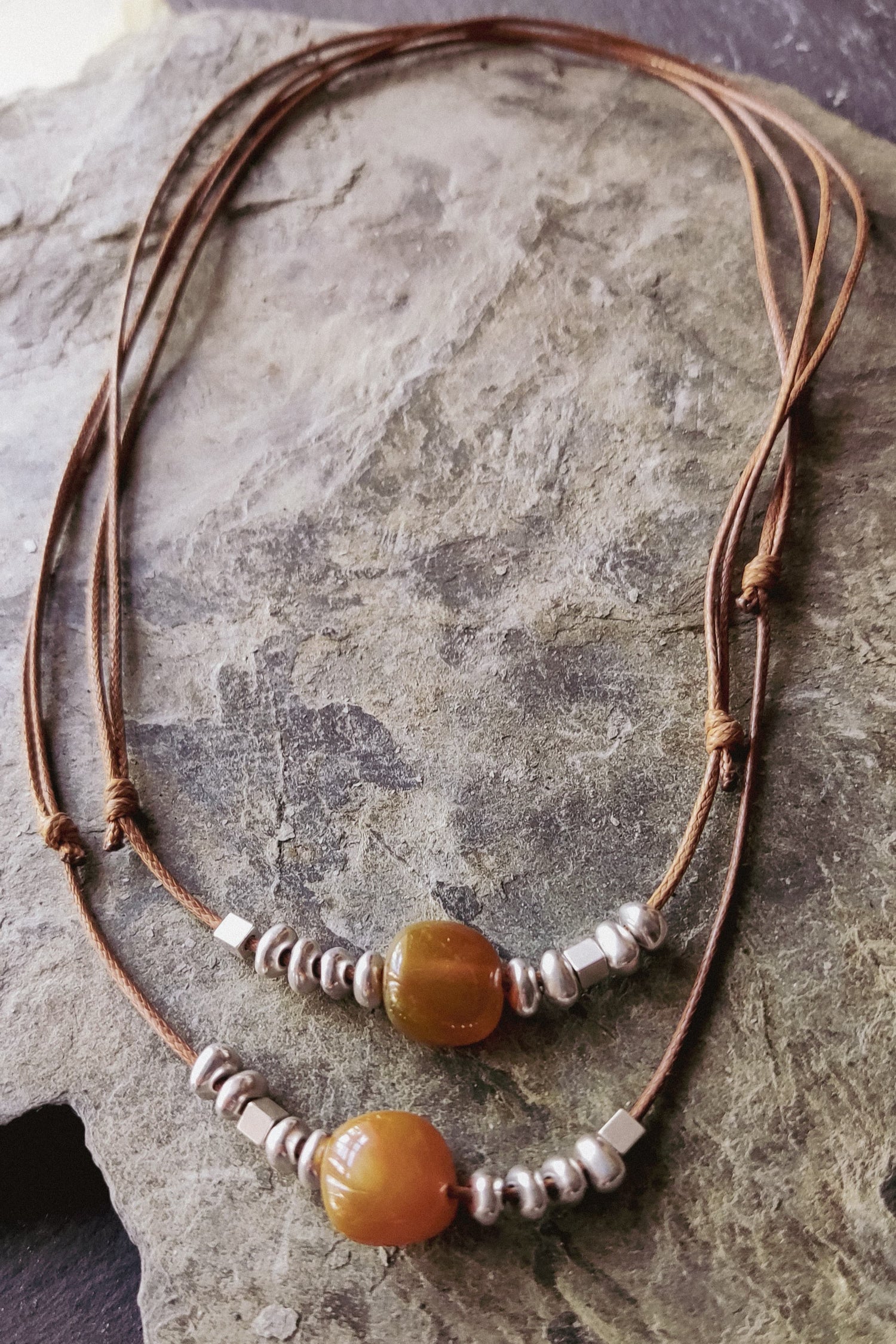 Choker de pedra natural/Boho/Hippie