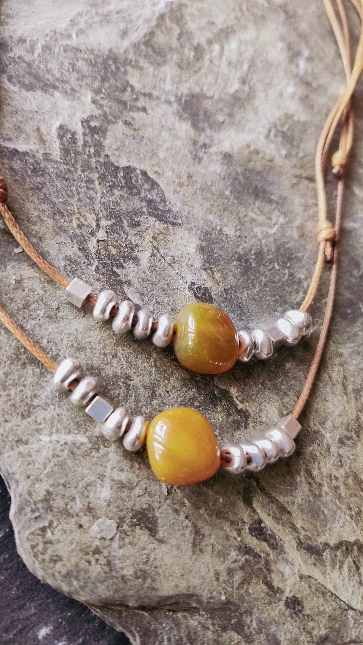 Choker de pedra natural/Boho/Hippie