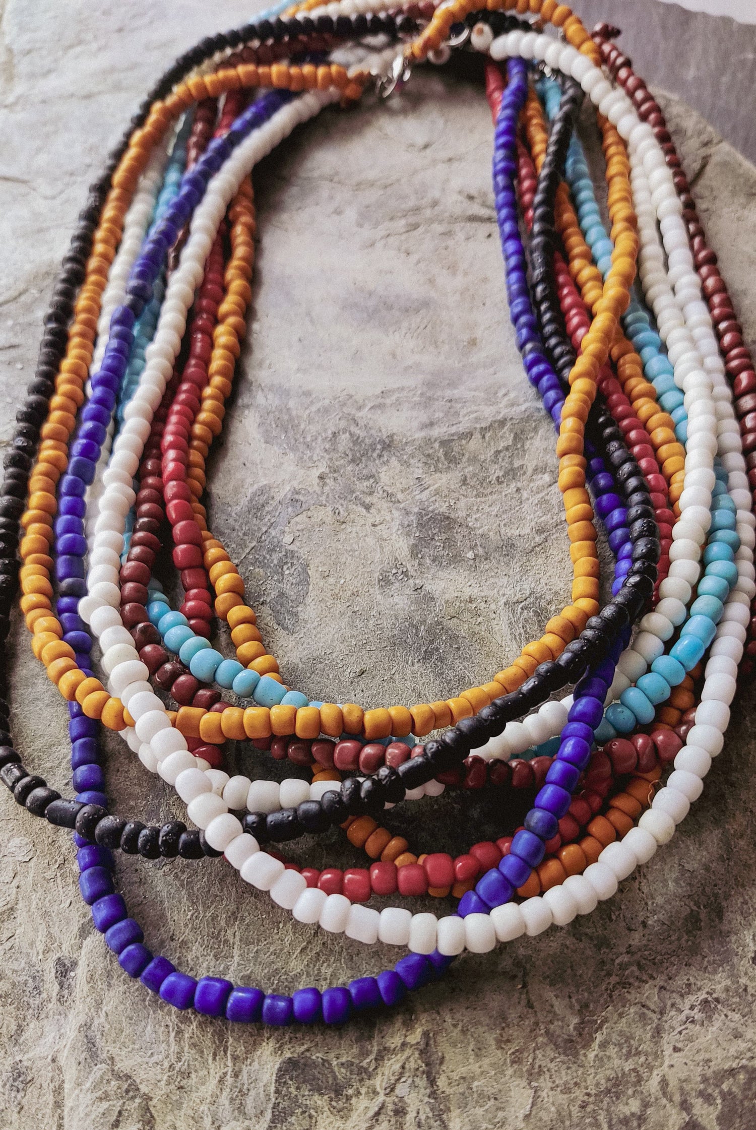 Colar de missangas de vidro/colarboho