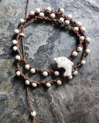 Pulseira minimalista de 2 voltas com golfinho
