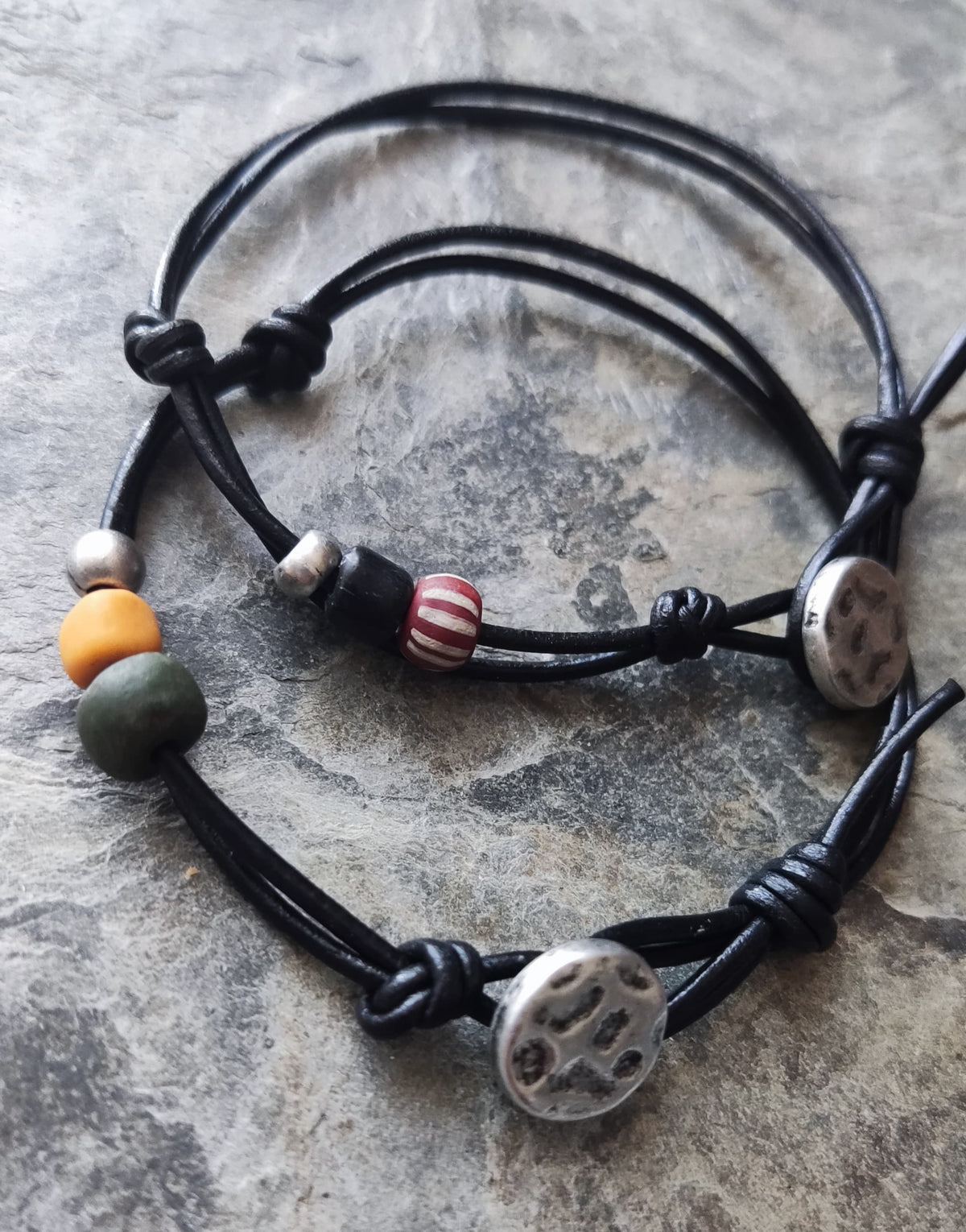 Pulseiras de couro minimalistas/Boho