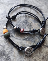 Pulseiras de couro minimalistas/Boho