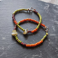Pulseira de missangas de vidro/Hippie/Boho