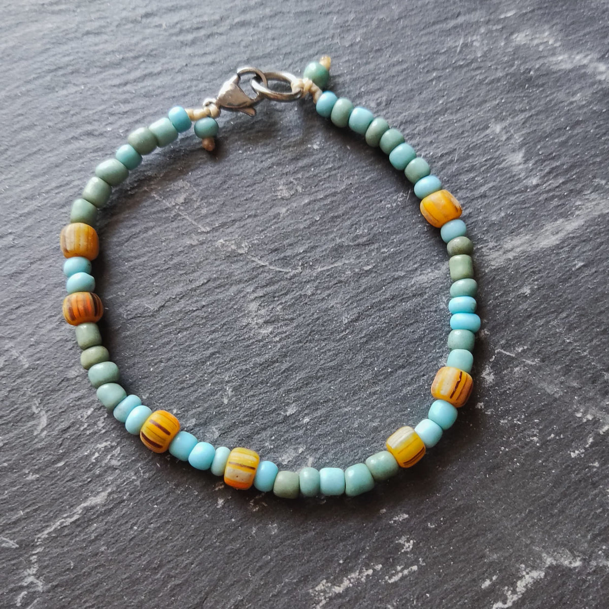Pulseira de missangas de vidro/Boho/Hippie
