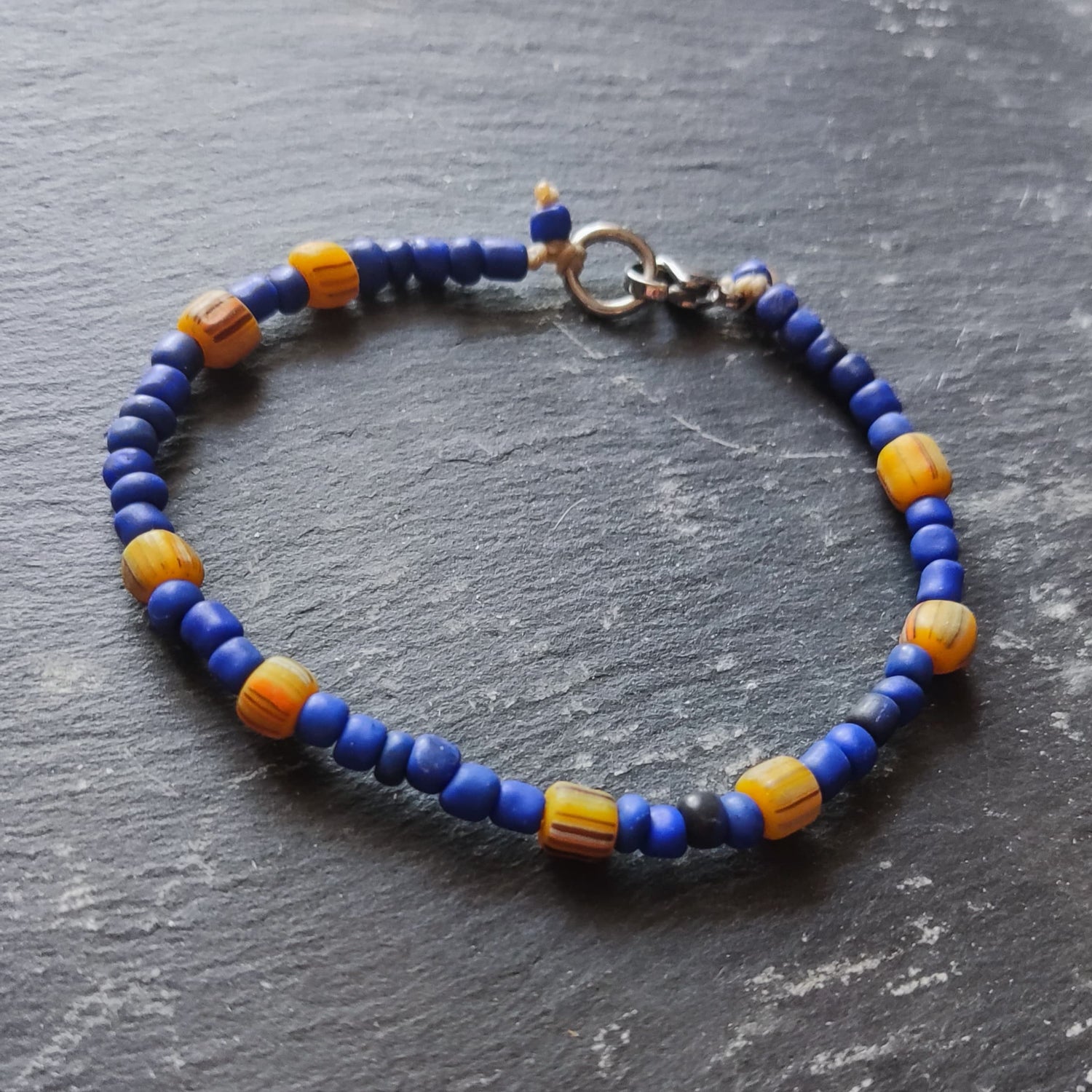 Pulseira de missangas de vidro/Boho/Hippie