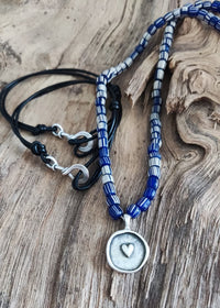 Pulseiras de couro genuíno com peça banhada a prata antiga