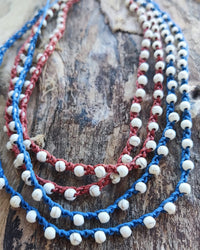 Chokers ajustáveis em cordão de crochet